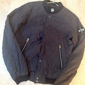 GSTAR RAW GREY QUILTED BOMBER JACKET